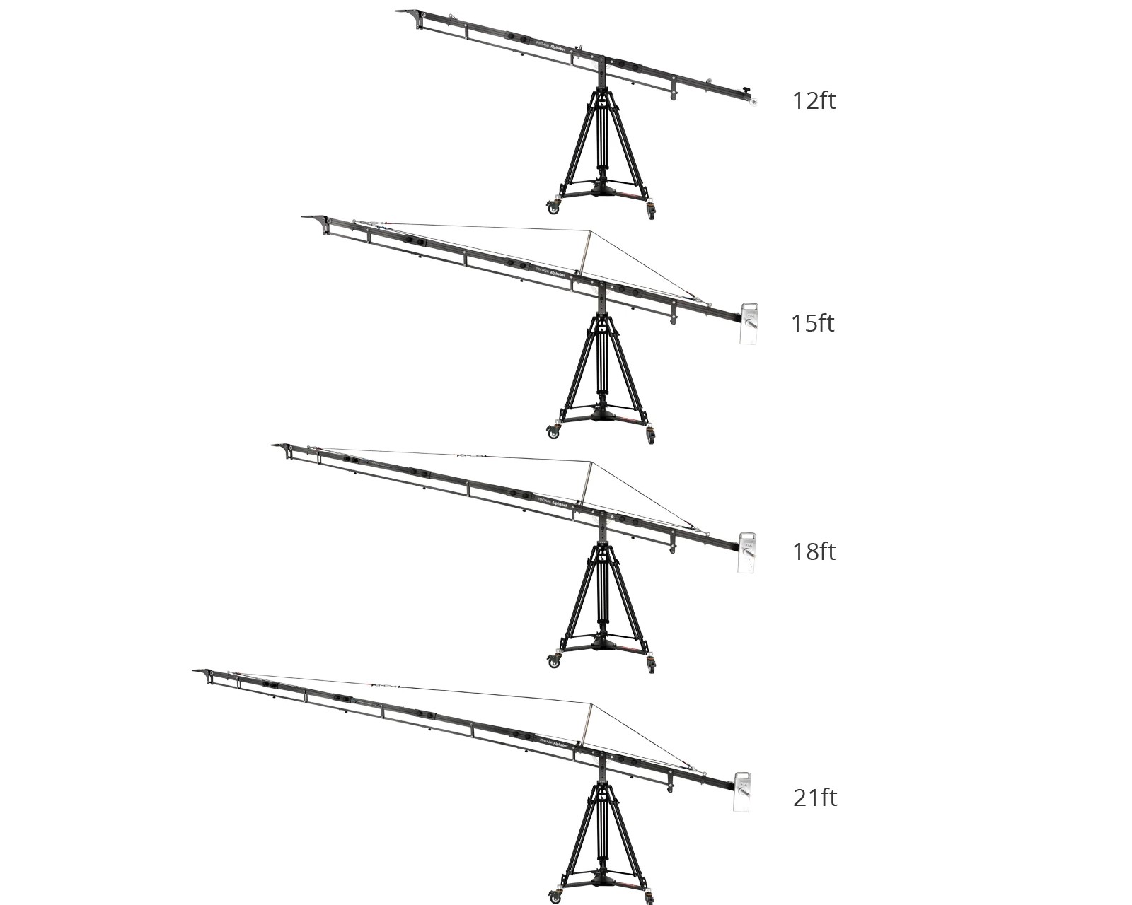 PROAIM Alphabet Crane 7m + Stativ - Proaim-kamerakran-alphabet-verschiedene-laengen